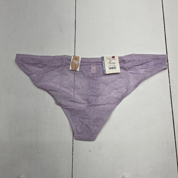 Secret Treasures Purple Lace Leaf Thong Panties Women’s Size XXL/2XG(20) NEW