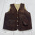 Vintage Ayala Factory Brown Suede Sherpa Lined Western Vest Mens 44