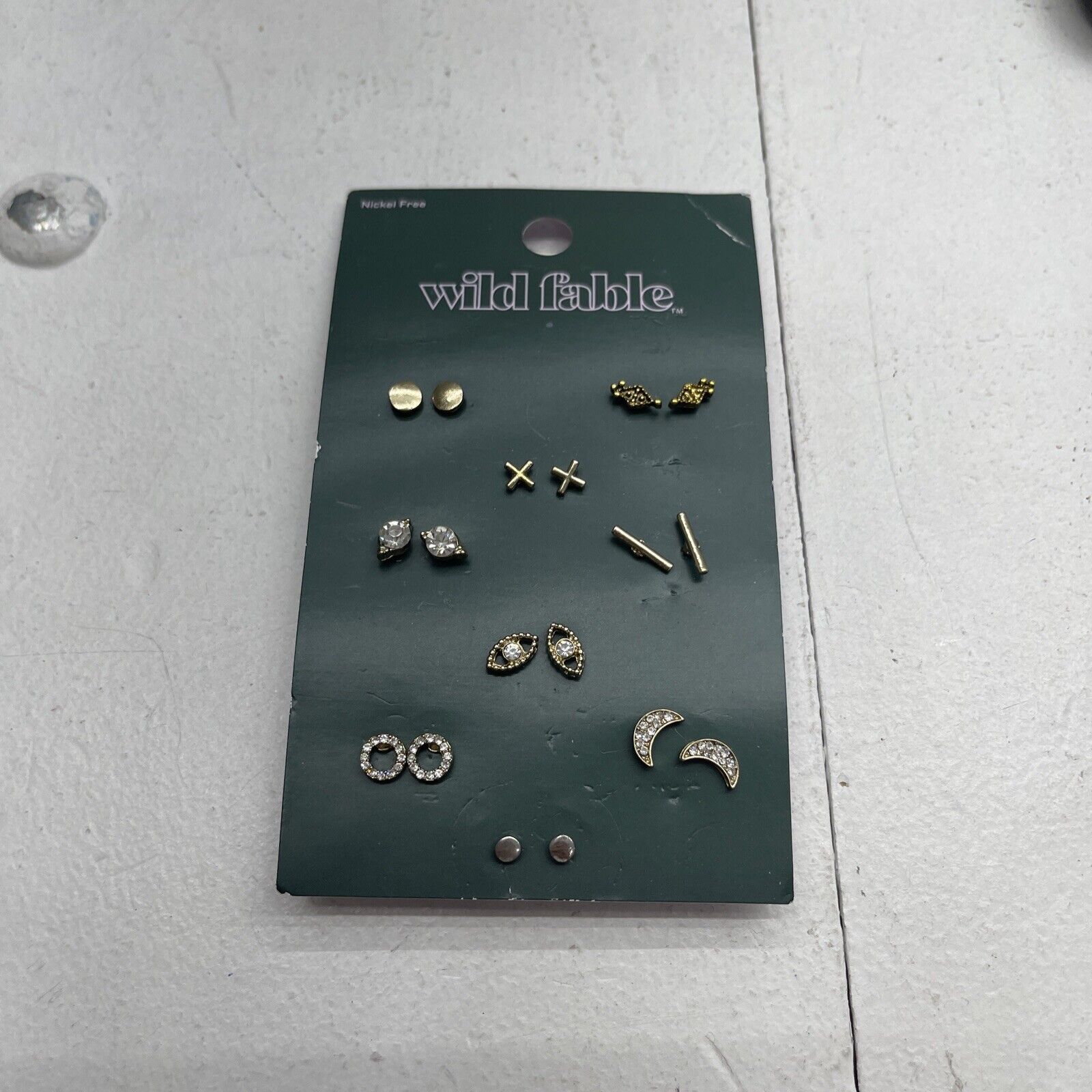 Wild Fable Nickel Free Gold 9 Pack Earring Studs New