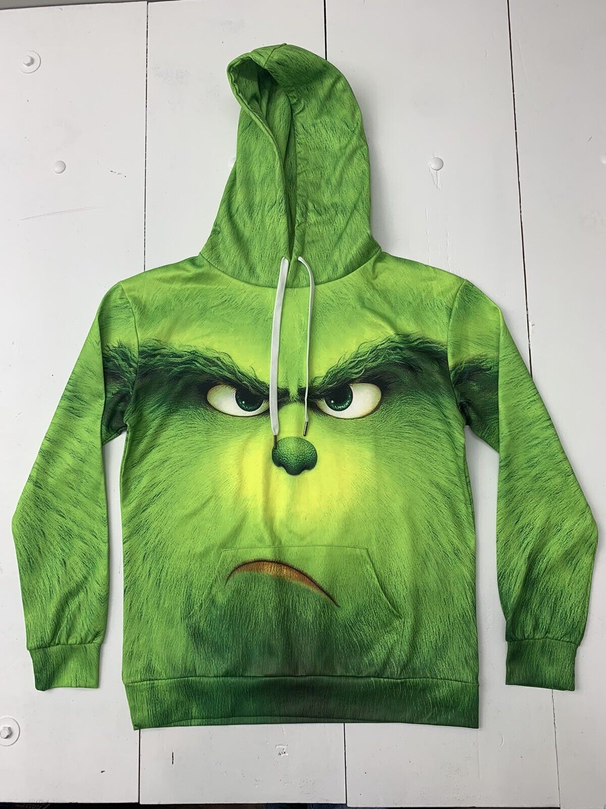 Mens The Grinch Full Print Hoodie Size Small - beyond exchange