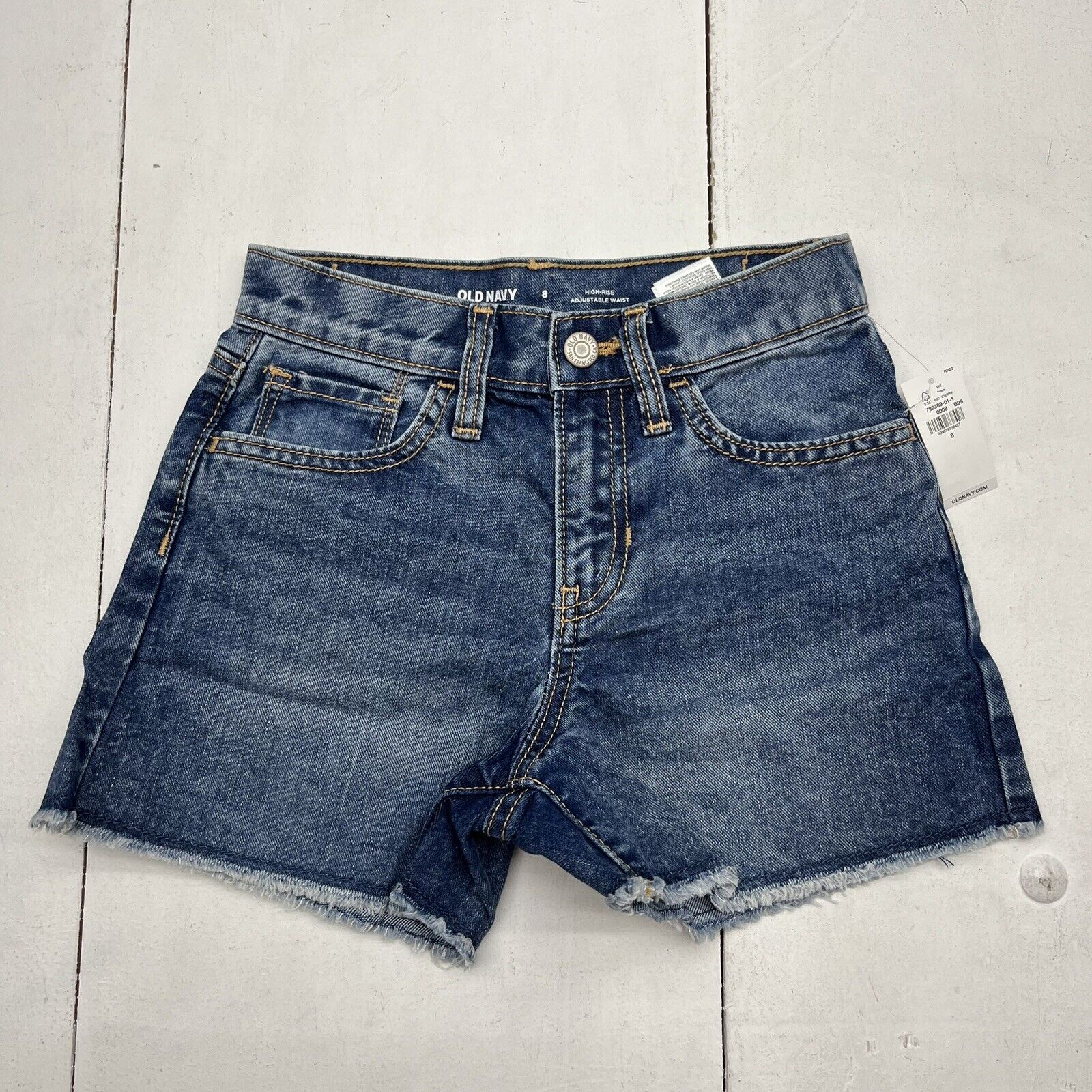 Old Navy High Waisted Frayed-Hem Jean Shorts Girls Size 8 NEW