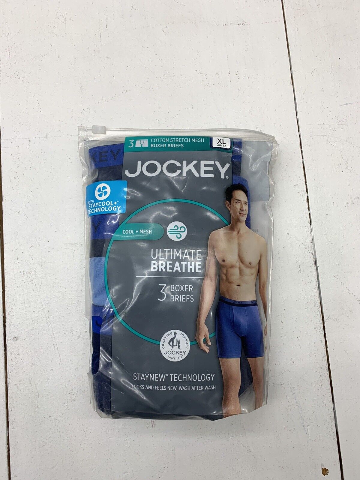 Jockey Boxer Briefs 3 Pk Staycool Cotton Stretch Mesh Blue Multi Men's -  beyond exchange