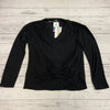 Lucy Love Boutique Black Long Sleeve Button Up Sheer Blouse Shirt Women Size L N