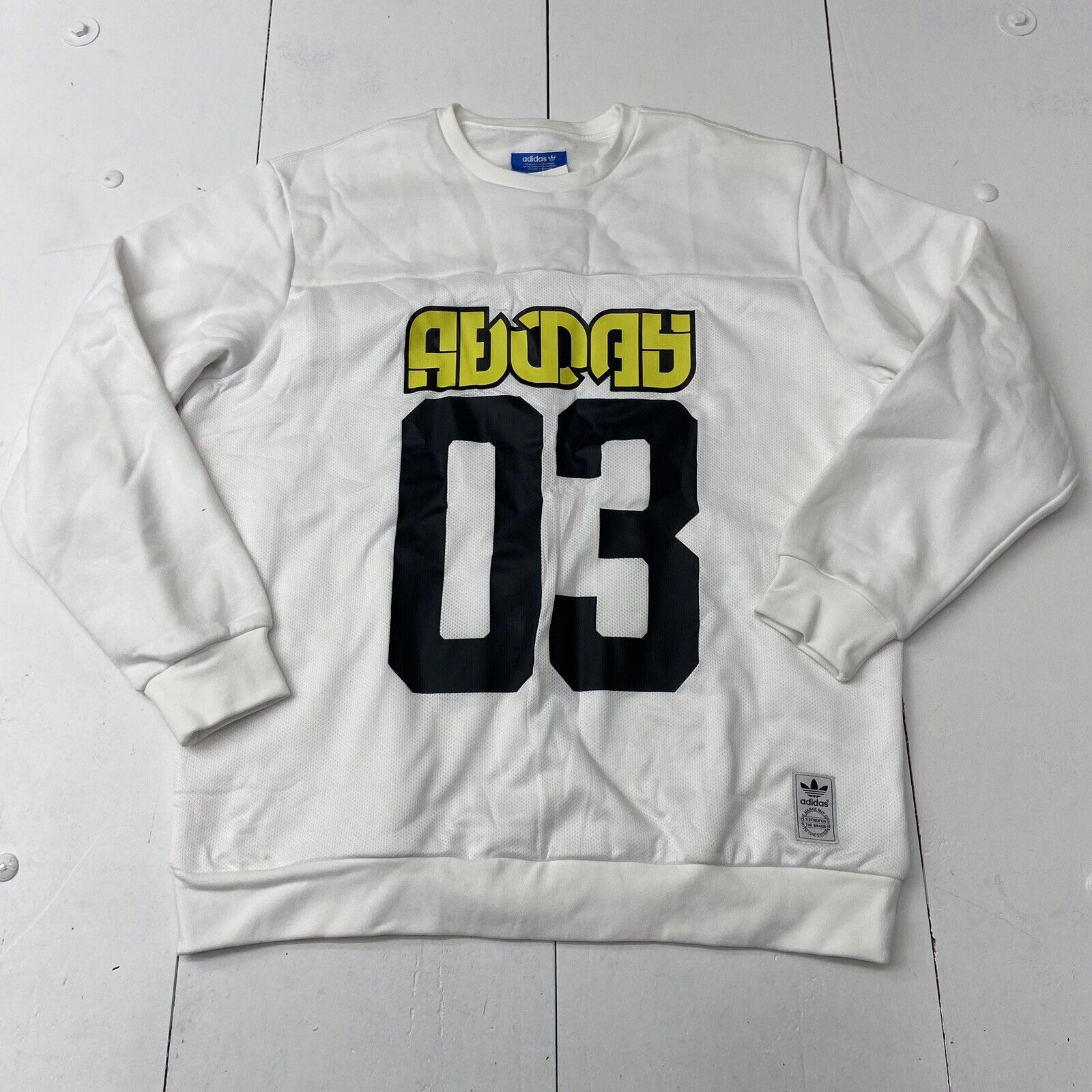 Adidas Seoul White Winter Crew Pullover Sweatshirt Men Size XL NEW BS2626