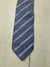Kailong Mens Grey Blue Striped Neck Tie