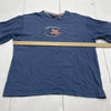 Vintage Spirit Of America Blue Patriotic Embroidered Fish T Shirt Mens Size M