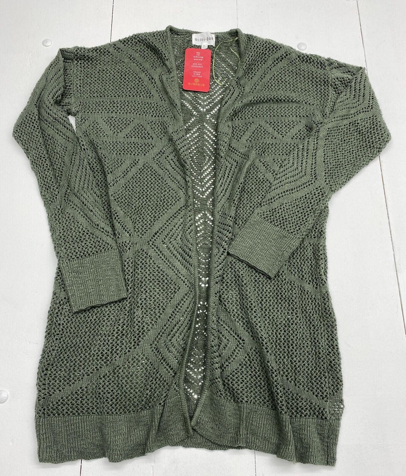 Evereve Olive + Oak Olive Green Haelyn Long Knit Cardigan Sweater Wome -  beyond exchange