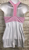 Lululemon Awareness Double Layer Bubble Tank Top Pink Stripes &amp; White Size 6