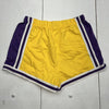Shein Yellow And Purple Athletic Shorts Womens Size Small W/ “Yes” Embroidery