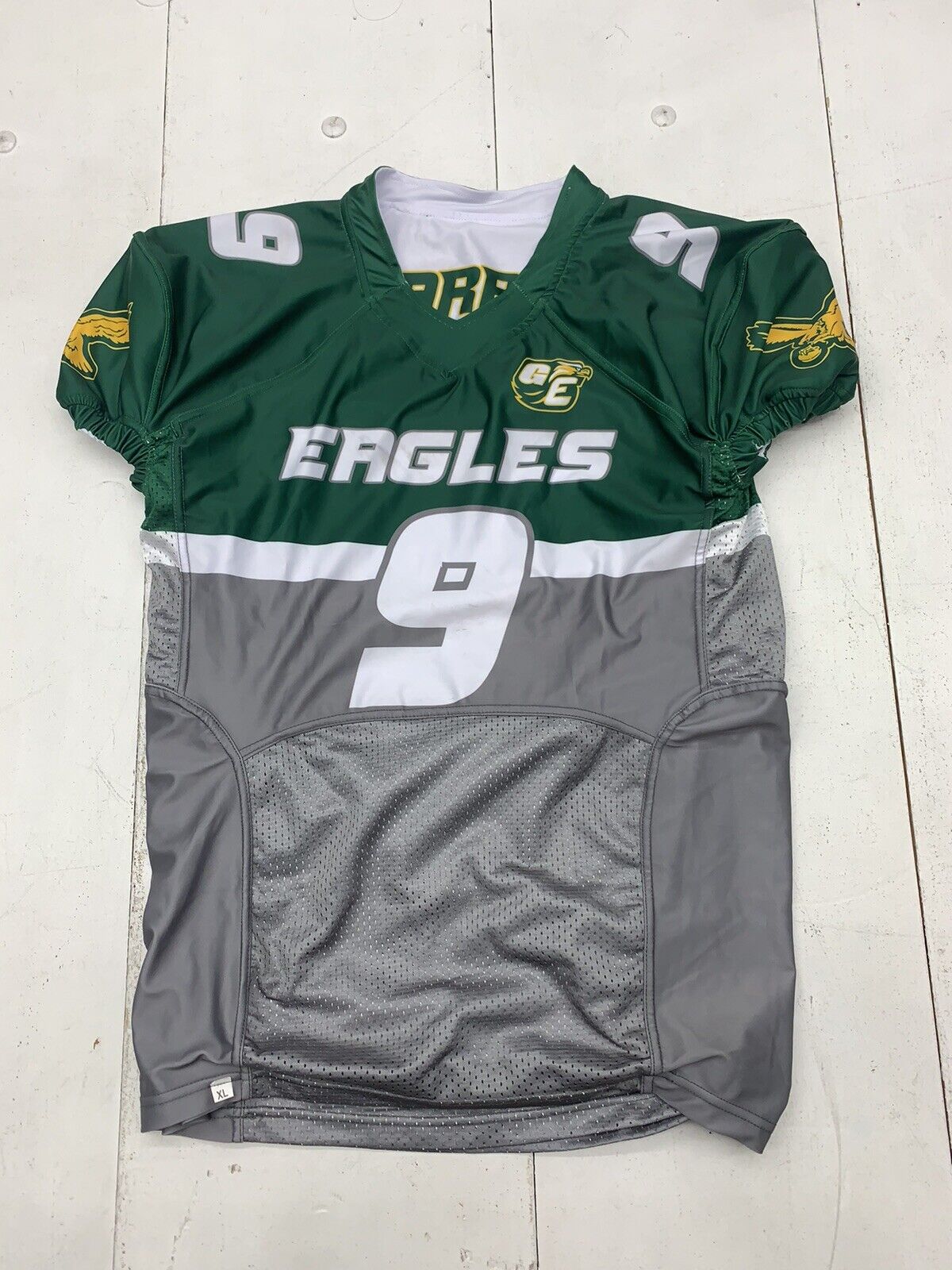 GE Eagles Mens Green White Reversible Football Jersey Size XL