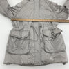 Peacebird Gray Taupe Fur Trim Hooded Puffer Jacket Women’s Size Medium ￼