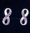 SOFIA MILANI Infinity Earrings 925 Silver with Zirconia Color Stones New
