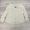 Velvet Off-White Long Sleeve Sheer Embroidered Blouse Women Size L NEW