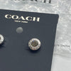 Coach F54516 Open Circle Silver Stud Earrings Crystal Center NEW *