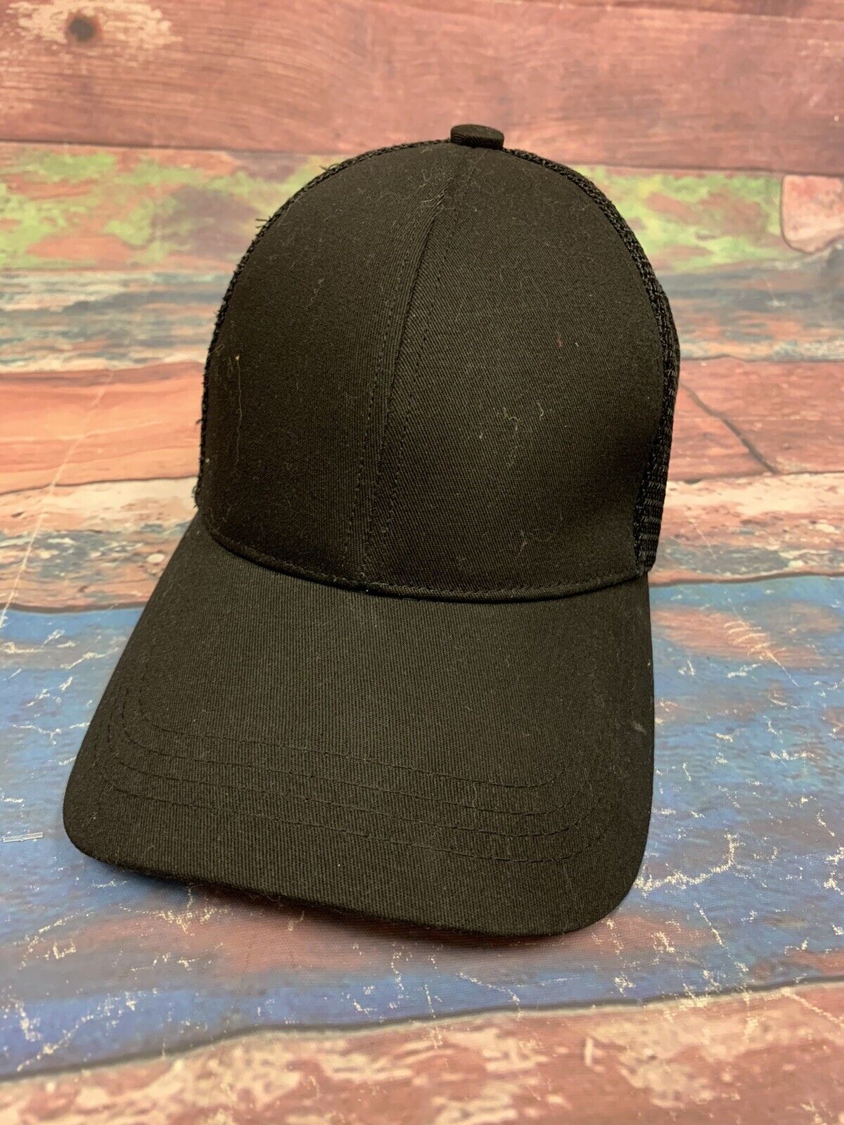 C.C Black Ponytail Mesh Adjustable Women’s Trucker   Hat New*