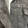 Mi Ami Black Denim Jean Jacket Embroidered Raw Hem Cropped Women Size S NEW