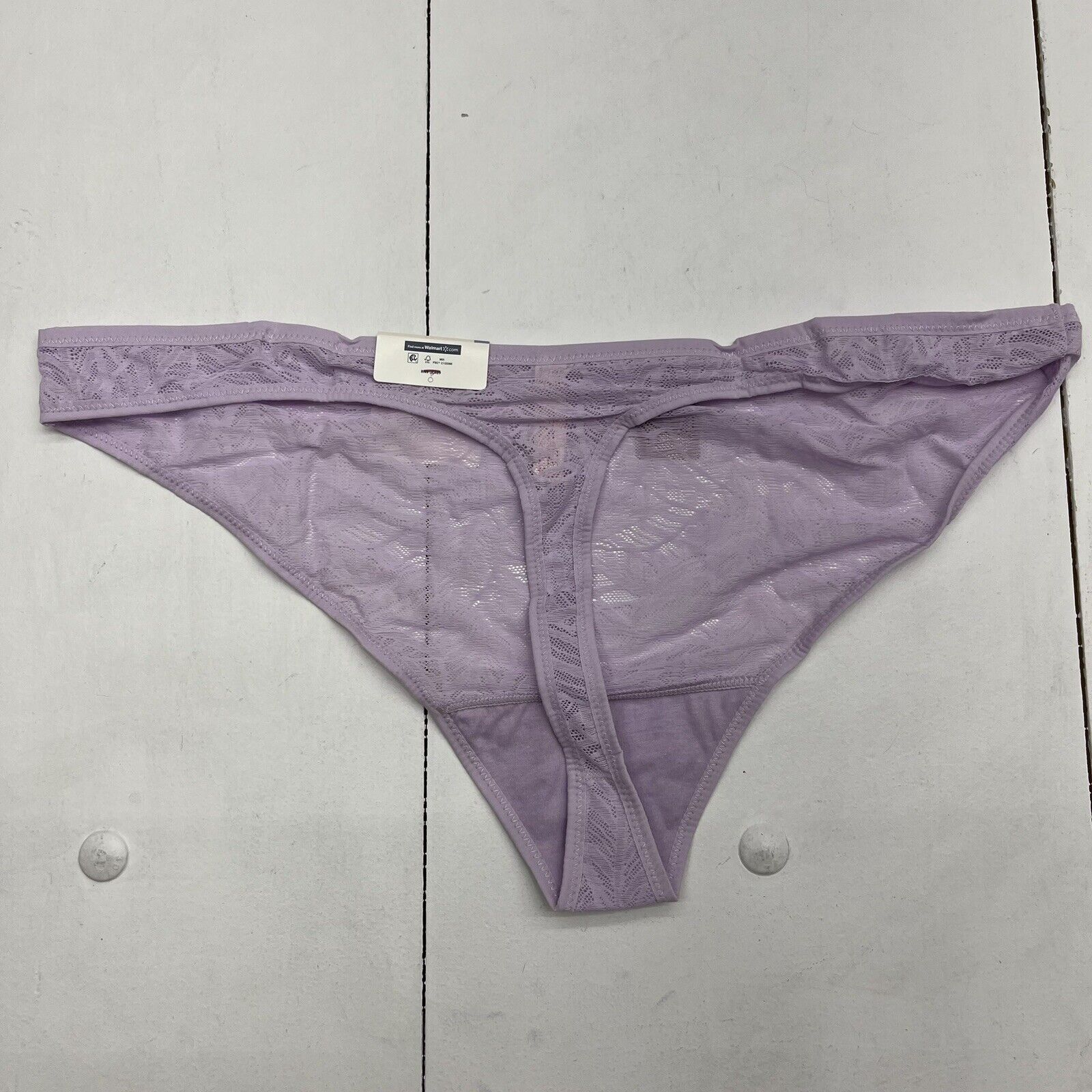 Secret Treasures Purple Lace Leaf Thong Panties Women's Size XXL