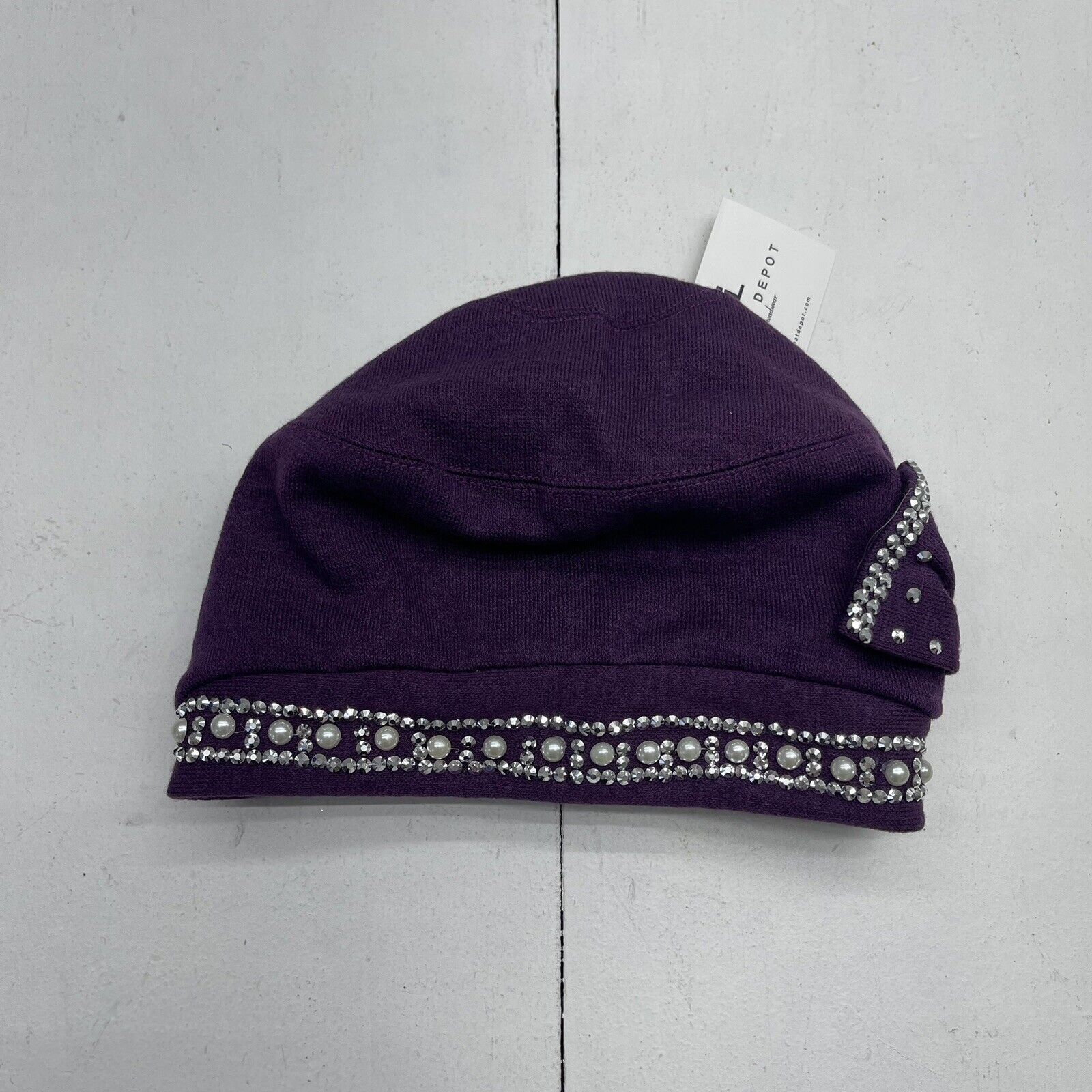 The Hat Depot Purple Embellished Beanie Women’s OS New
