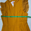 Wdirara Yellow Layered Ruffle V-Neck Belted Jumpsuit Women&#39;s Size Large NEW
