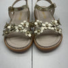 Ginfive Gold Flower Embellised Sandals Youth Girls Size 9 New