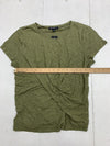 International Concepts Womens Olive Green Short Sleeve Shirt Size Large