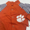 Little King Orange Clemson Tigers Snap Reglan Footie Sleeper Infants Kids 3M New