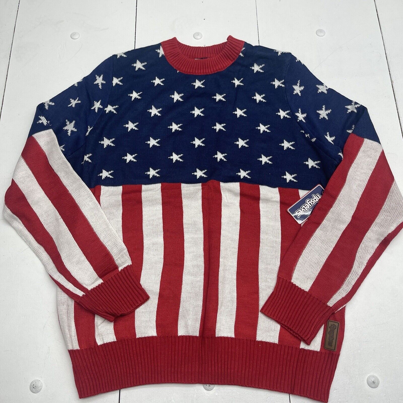 Tipsy Elves Red White Blue Patriotic Sweater Mens Size XL