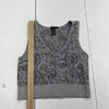 Forever 21 Gray Printed Crop V Neck Athletic Tank Women’s M/L