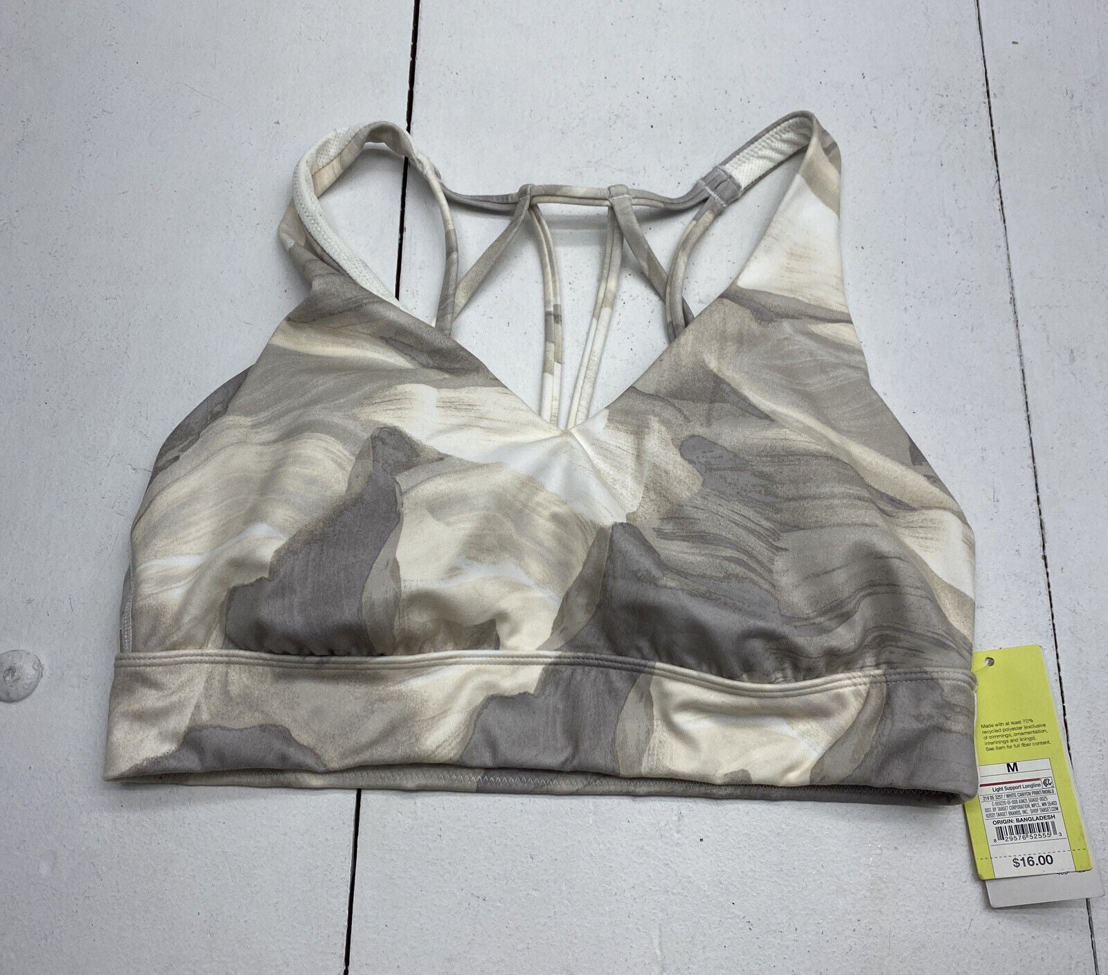 All In Motion Light Support Multistrap Longline Bra White Canyon