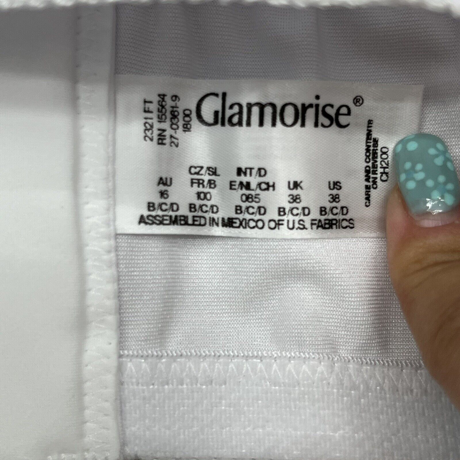 GLAMORISE 9245 White WonderWire Front-Closure Stretch Lace Bra Size 42F New