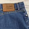 Vintage Lacoste Denim Jean Pencil Skirt Back Split Women Size 42