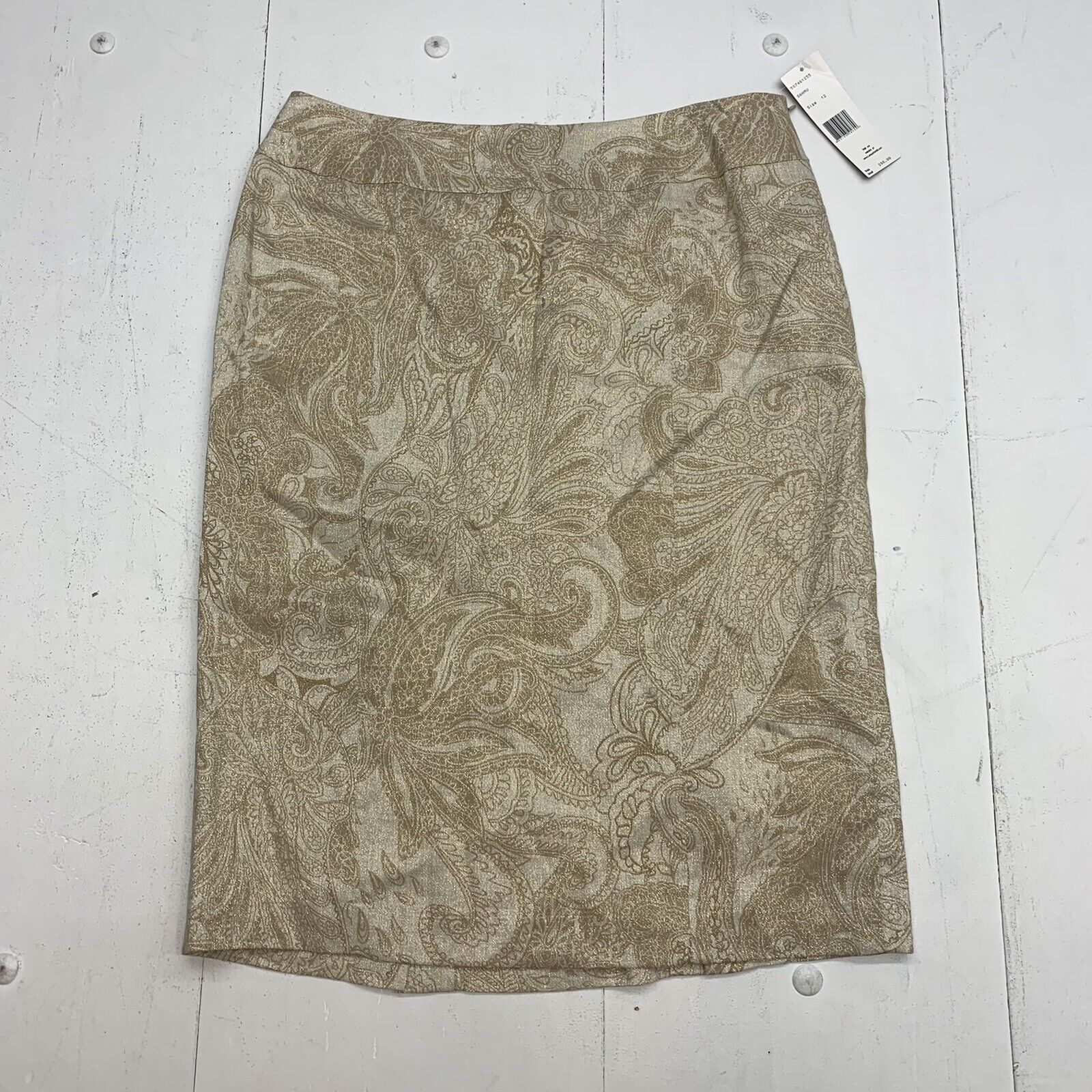 Lafayette 148 Womens Tan Gold sparkle skirt size 12