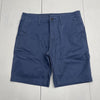 Lucky Brand Saturday Stretch Flat Front Blue Chino Shorts Mens Size 30