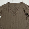 Majestic Paris Brown Long Sleeve V-Neck Shirt Blouse Women Size 4