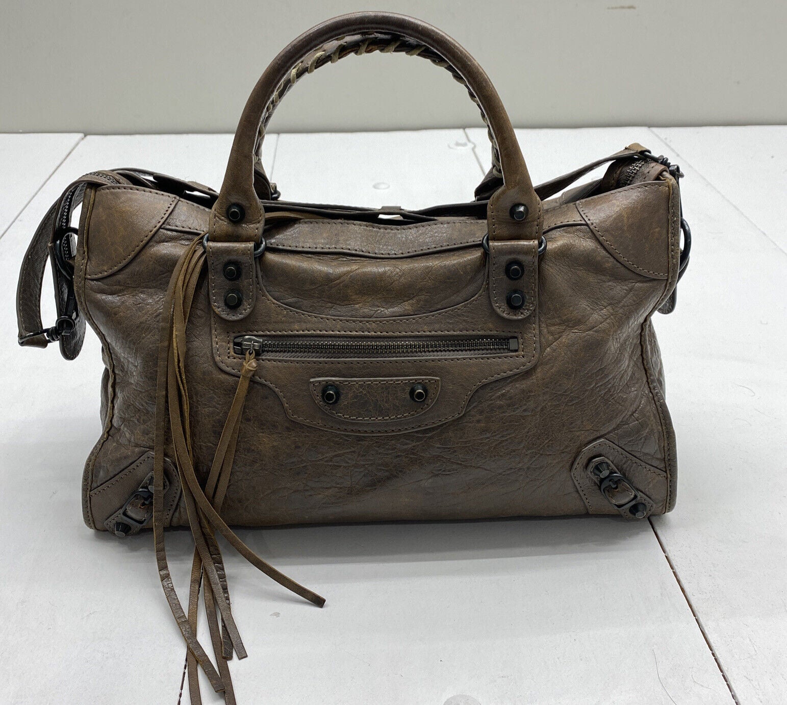 Balenciaga 173082•200047 The Time Strap Shoulder Bag Brown - beyond exchange