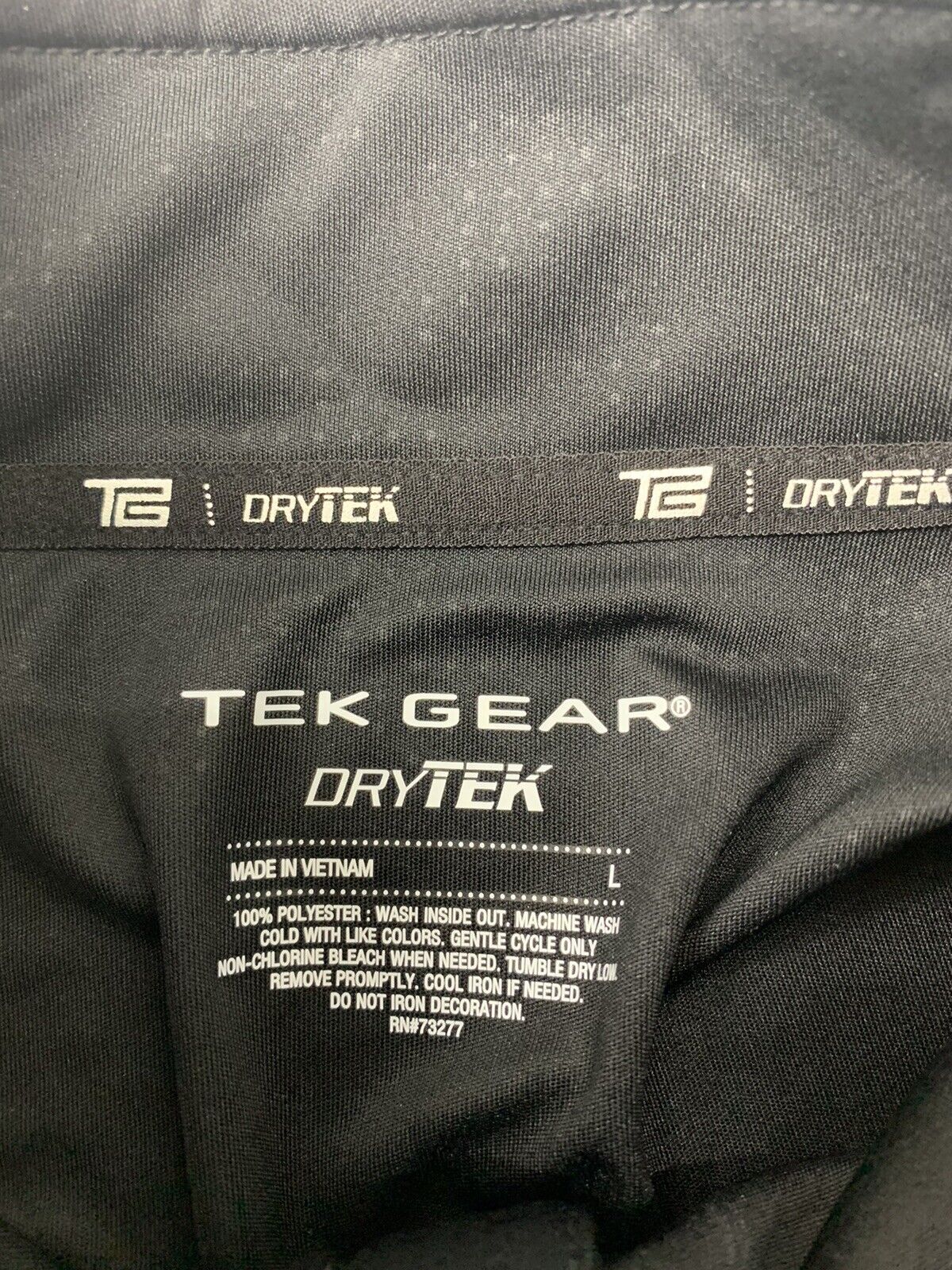 Tek Gear Mens Black 1/4 zip Jacket size Large - beyond exchange