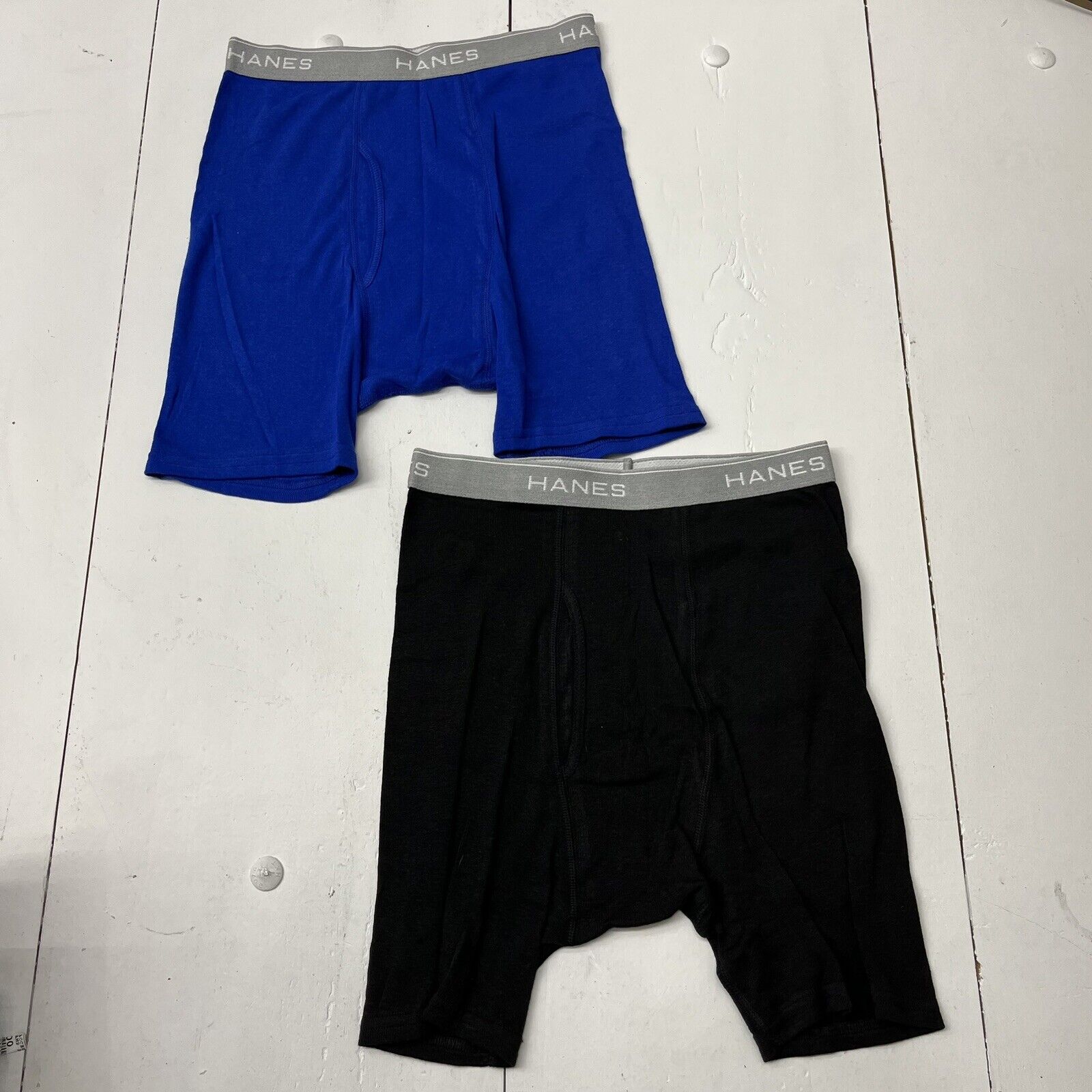 Hanes Black & Blue 2Pk Of Boxer Briefs Tag-less Underwear Men's
