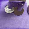 Spunky Soul Silver Crescent Hammered Dangle Earrings New