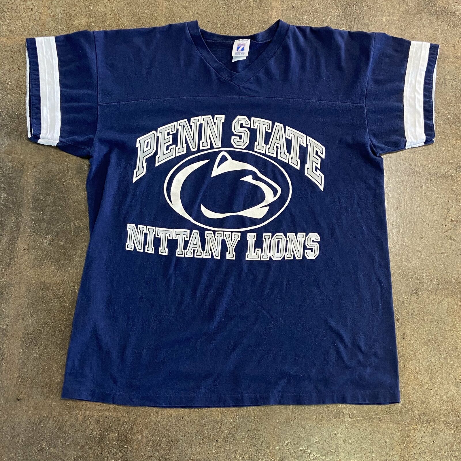 Vintage Logo 7 Penn State Nittany Lions NCAA Blue T-Shirt Adult Size M USA Made*