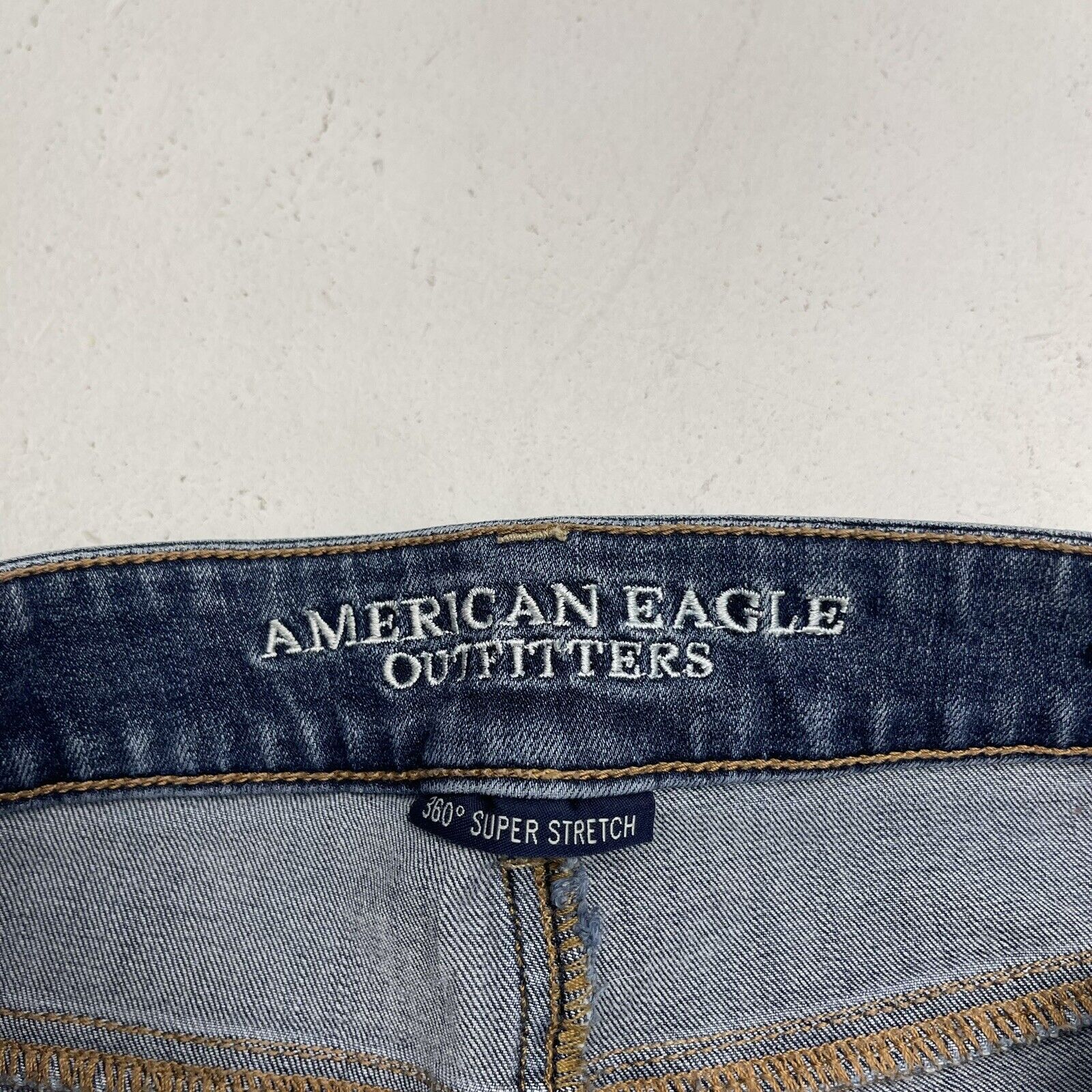 American Eagle 360 Super Stretch Blue Denim Shortie Shorts Women's Siz - beyond  exchange