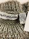 Vintage Saturdays Beige Earth Tones Knit Dad Sweater Men Size M 1989