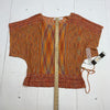 Curio Orange Multicolored Short Sleeve Knit Sweater Women’s Size Large New*