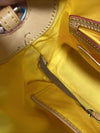 DOONEY &amp; BOURKE Yellow PVC Multi Floral Satchel Shoulder Bag Leather Trim*