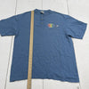 Vintage Holmeswood Youth Ministries 96 Blue Short Sleeve Henley Adults Large