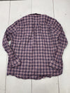 Johnnie-O Top Shelf Mens Red Blue Plaid Long Sleeve Button Up Shirt Size XXL