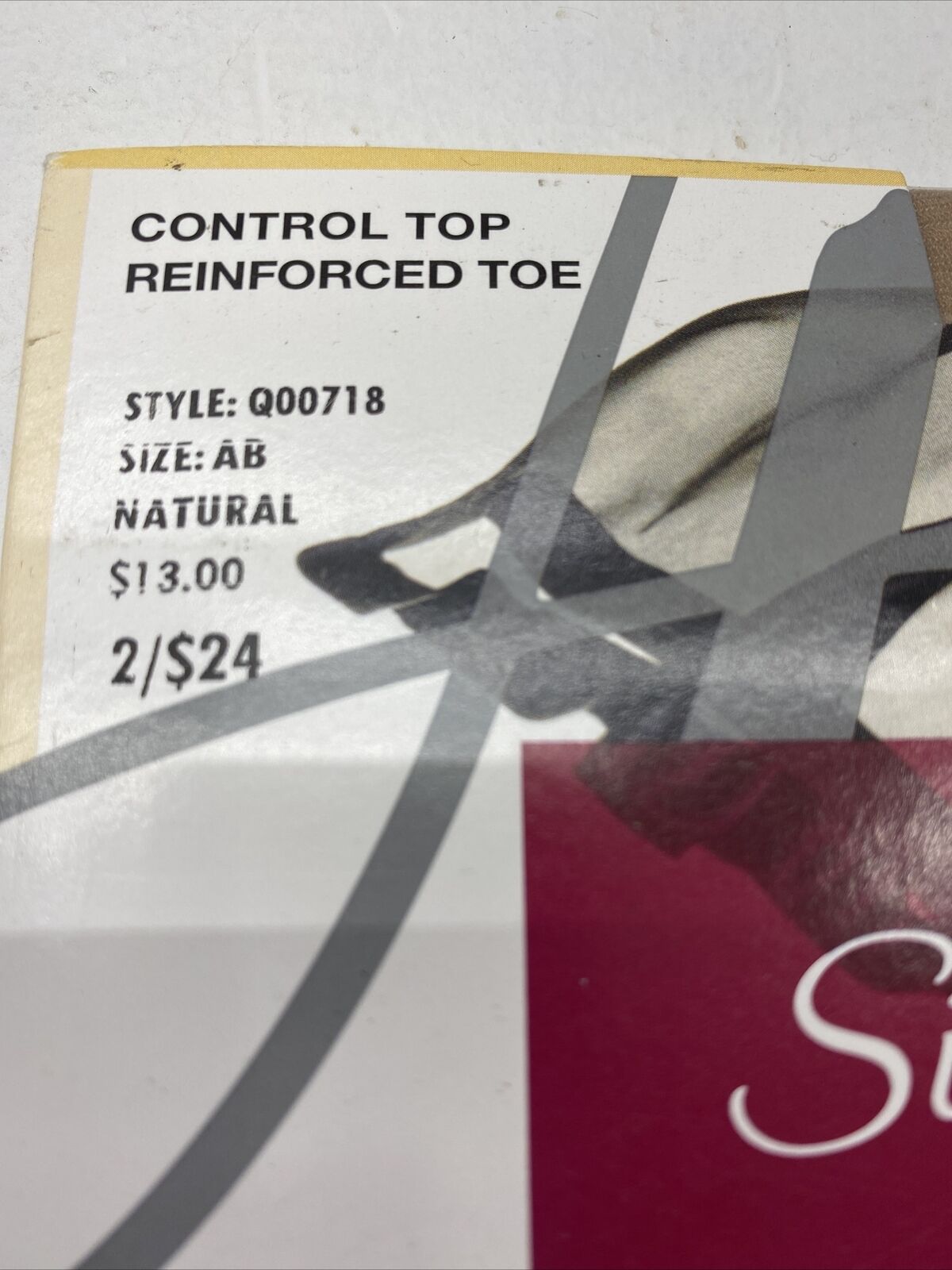 Silk Reflections Control Top Reinforced Toe Pantyhose Q00718 Size