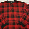 Vintage LL Bean Red Plaid Long Sleeve 1/4 Button Up Shirt Men Size XL