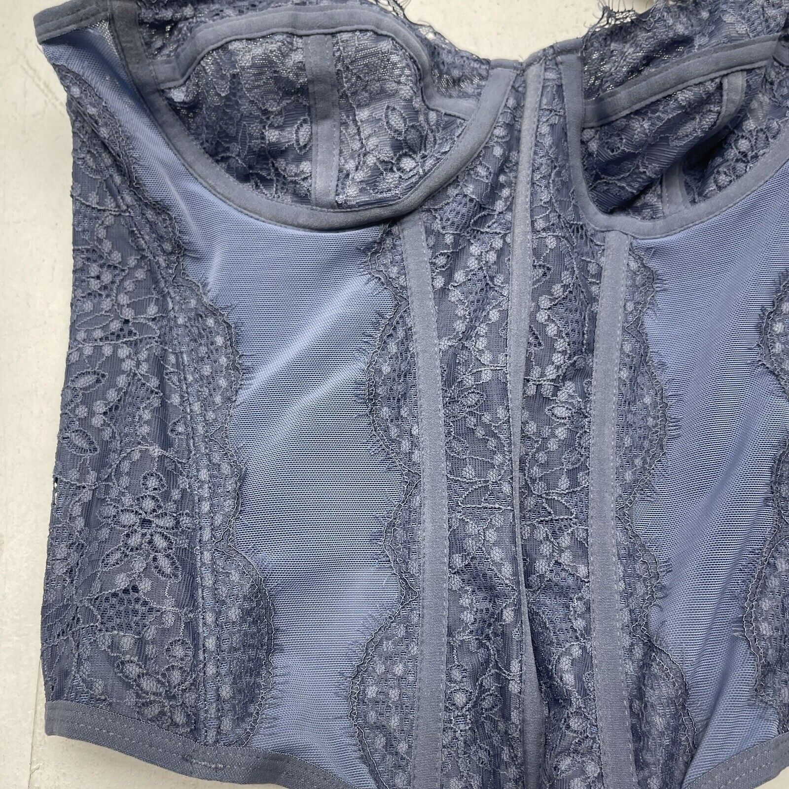 Out From Under Modern Love Lace Corset Tank Blue Women's Size
