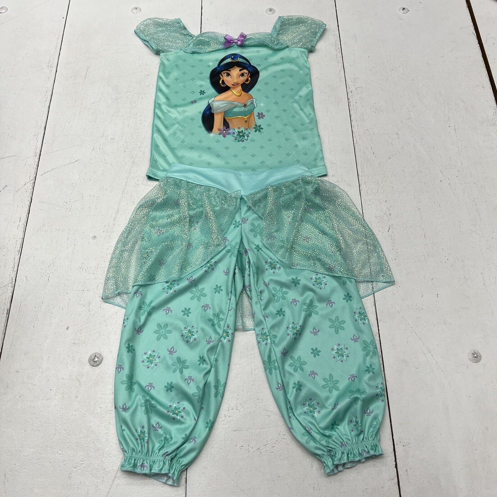 Disney Princess Green Jasmine 2 Piece Set Girls Size 4