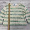 Loft Cream &amp; Mint Striped Knit Sweater Women’s Size Large